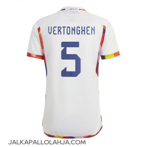Belgia Jan Vertonghen #5 Kopio Vieras Pelipaita MM-kisat 2022 Lyhyet Hihat